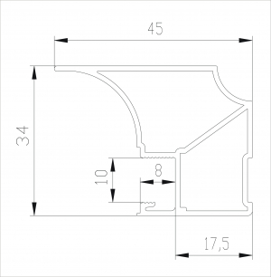 Алюминиевый профиль Flat, белый матовый